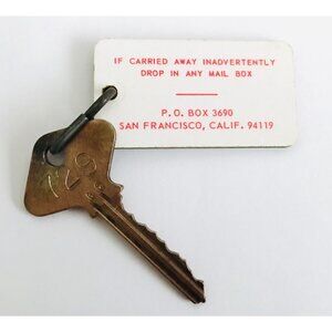 San Francisco CA Sheraton Hotel Key & Fob Room #729 Bay Area California Vintage